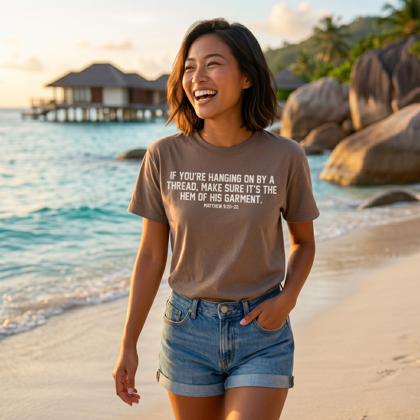 Matthew 9:20–22 Scripture Tee | Faith-Based Christian Graphic T-Shirt Bible Verse Boutique Top