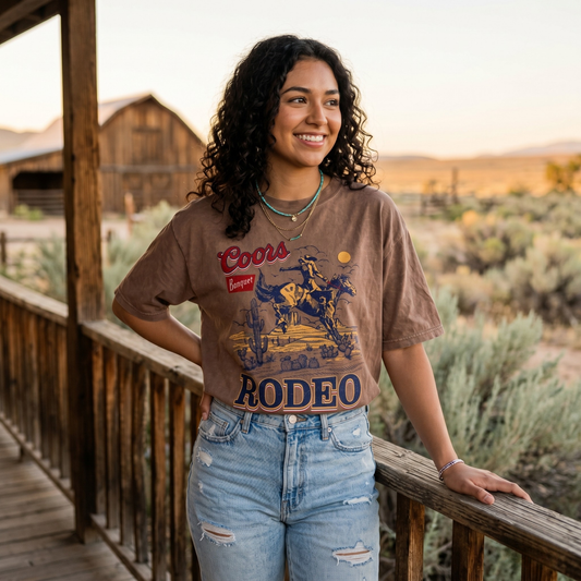Vintage Rodeo Western Graphic Tee – Cowboy Bronco Country T-Shirt